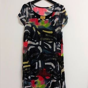 LYNN RITCHIE GOLD silk dress Size XS